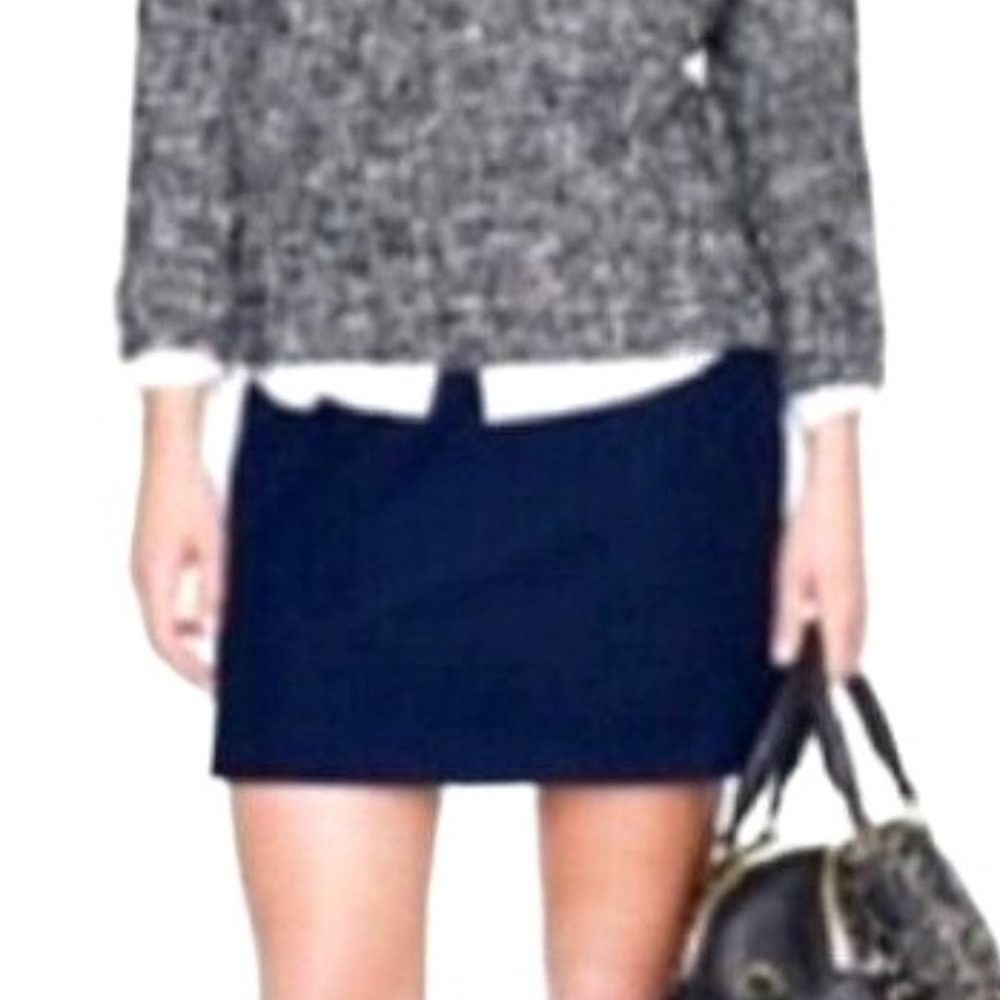 JCrew Linen Mica Blue Sparkle Mini Skirt Fully Lined Style 16576 Back Zipper 0